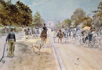 Carriages on the Champs Elysees by Georges Stein